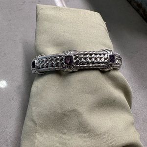Judith Ripka Sterling Silver & Amethyst Bracelet